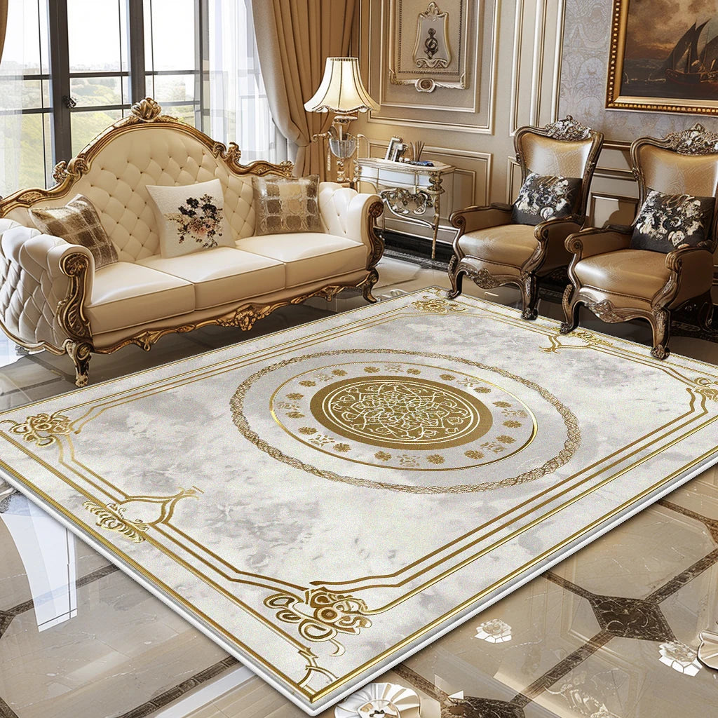 European Luxury Living Room Carpet Soft Fluffy Floor Mat Customizable