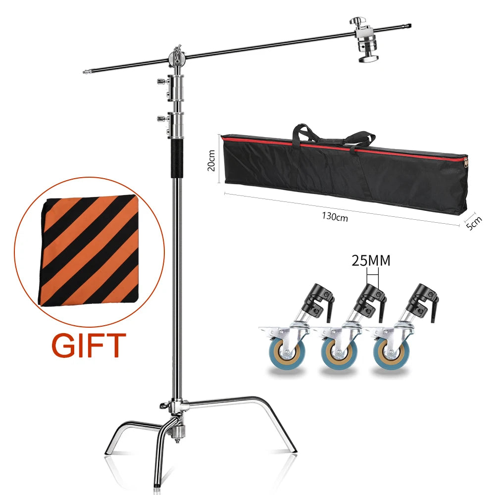 SH Stainless Steel Century Foldable Light Stand C-Stand for Softbox Photography