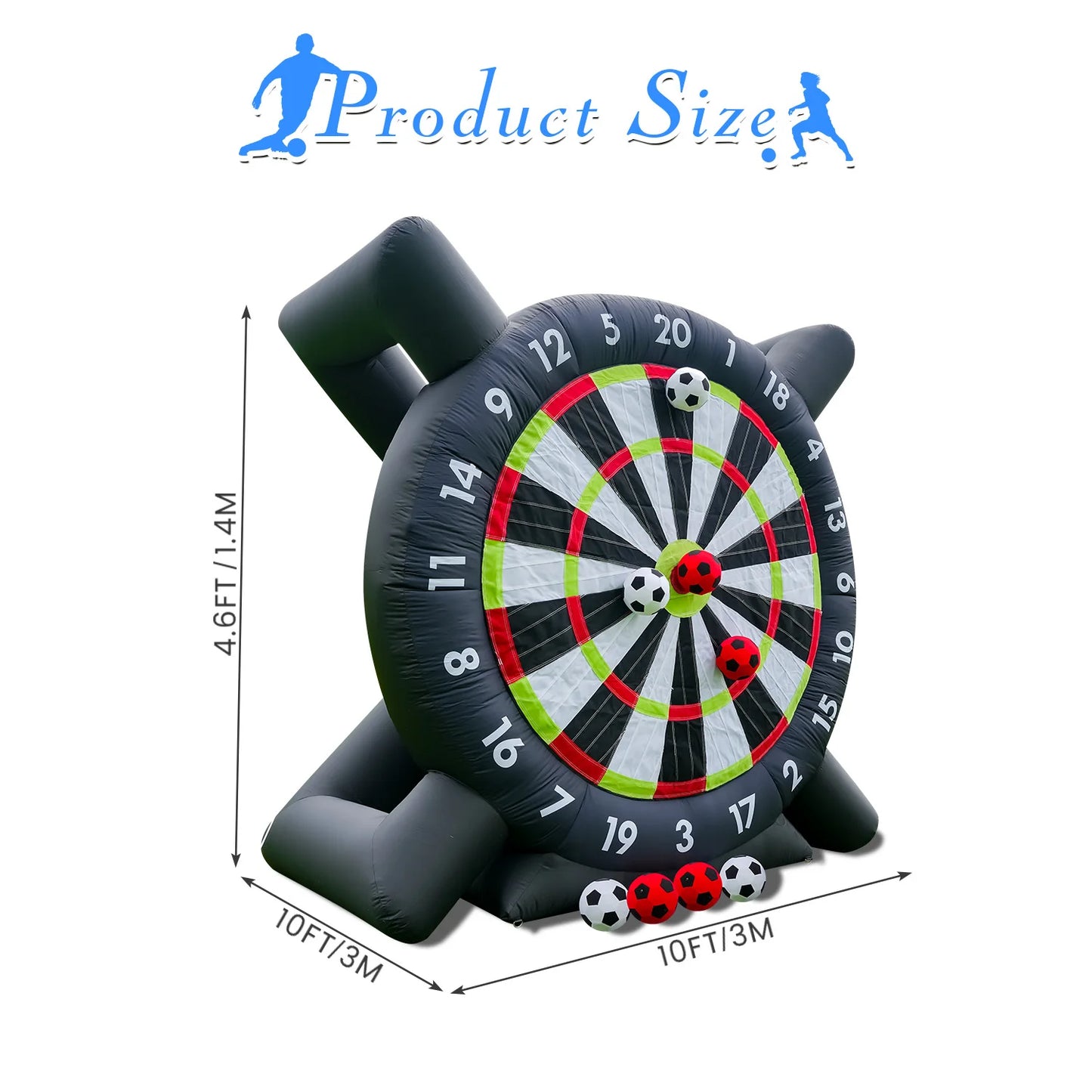 King Inflatable Giant Soccer Ball Darts Board With 8 Balls And Blower