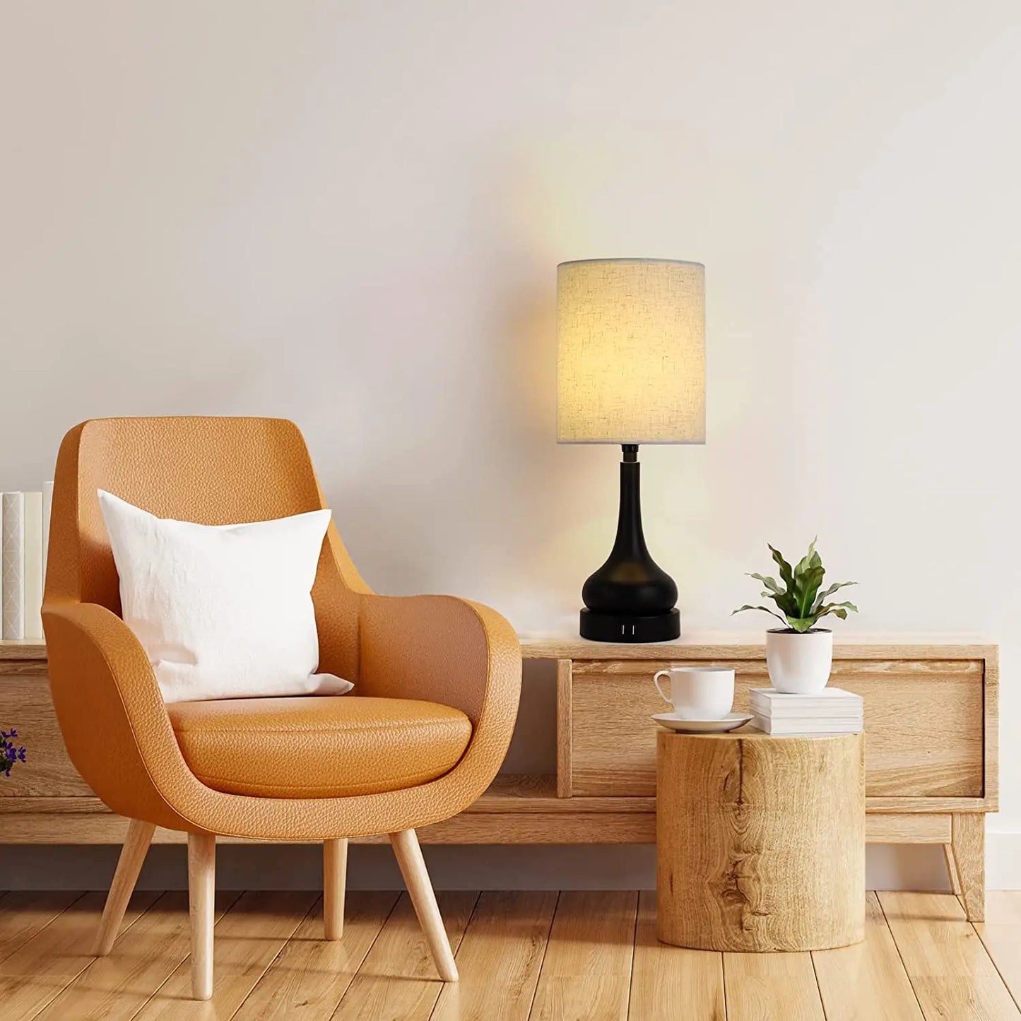 Bedside Table Lamps Set Of 2 With Touch Control USB