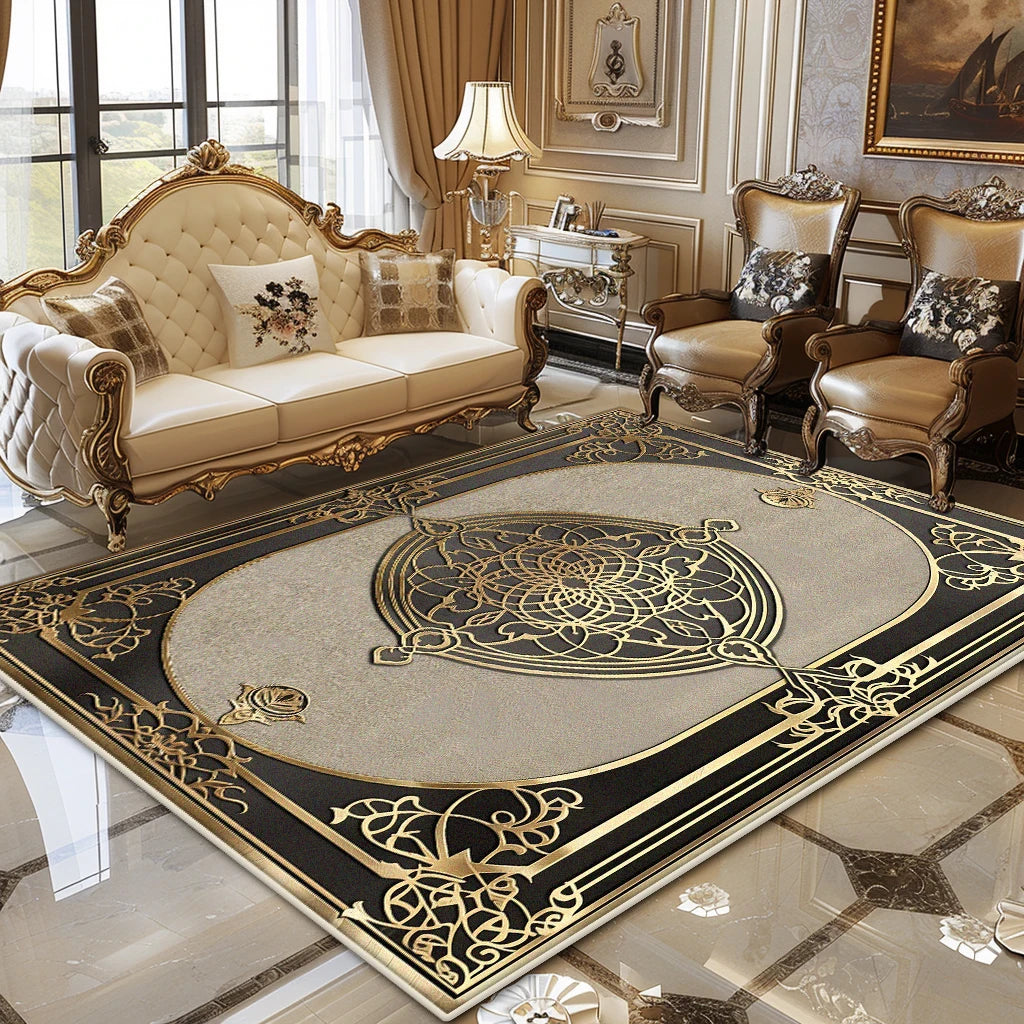 European Luxury Living Room Carpet Soft Fluffy Floor Mat Customizable