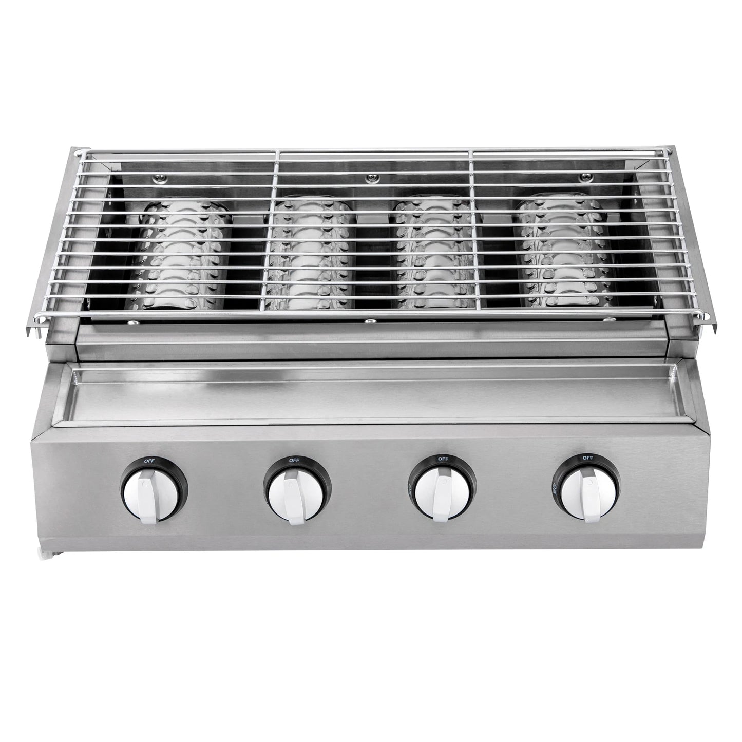 Four Burner Stainless Steel Portable Tabletop Propane Grill Smokeless