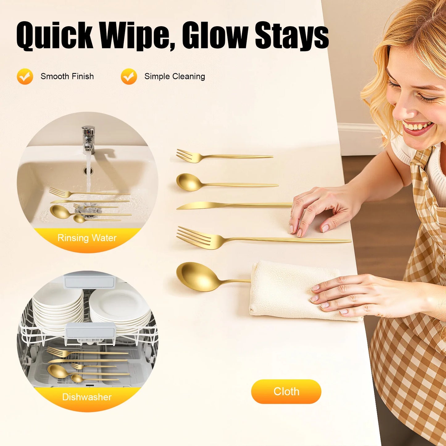 Gold Flatware Set 90 Pcs Stainless Steel Cutlery Set Titanium Plated Utensils for Home Restaurant Wedding Party