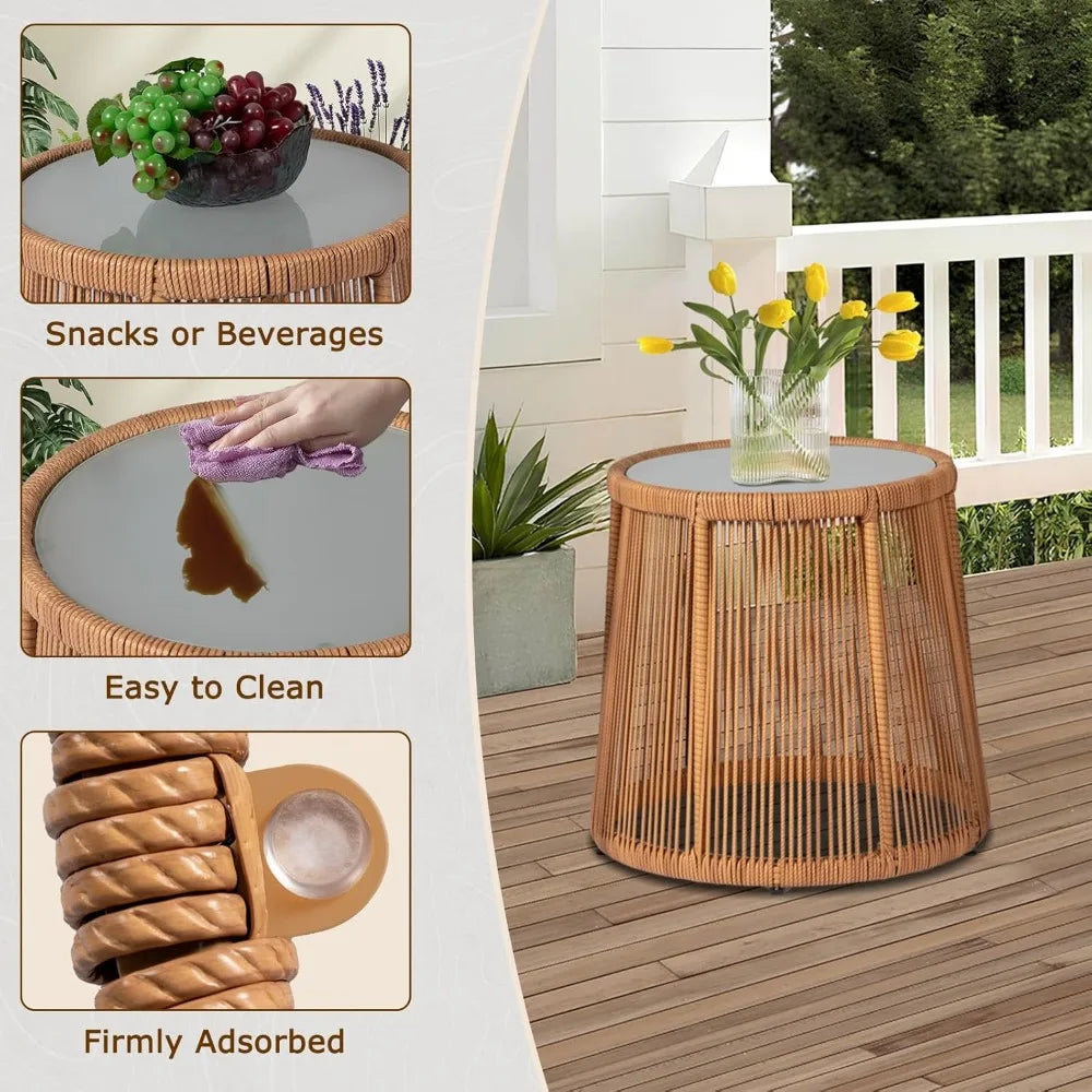 Outdoor Wicker Bistro Set Patio Furniture
