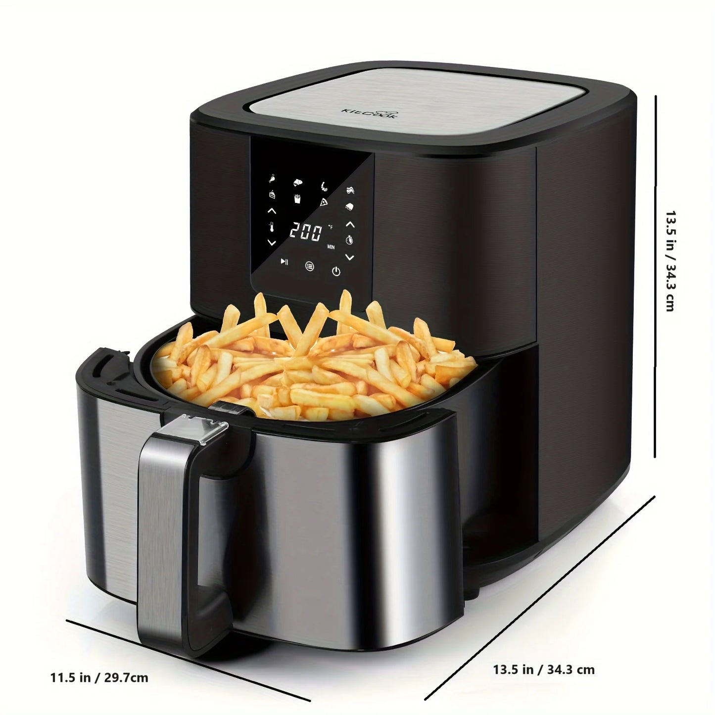 KitCook Air Fryer With 1500W 8 Presets Digital Touch