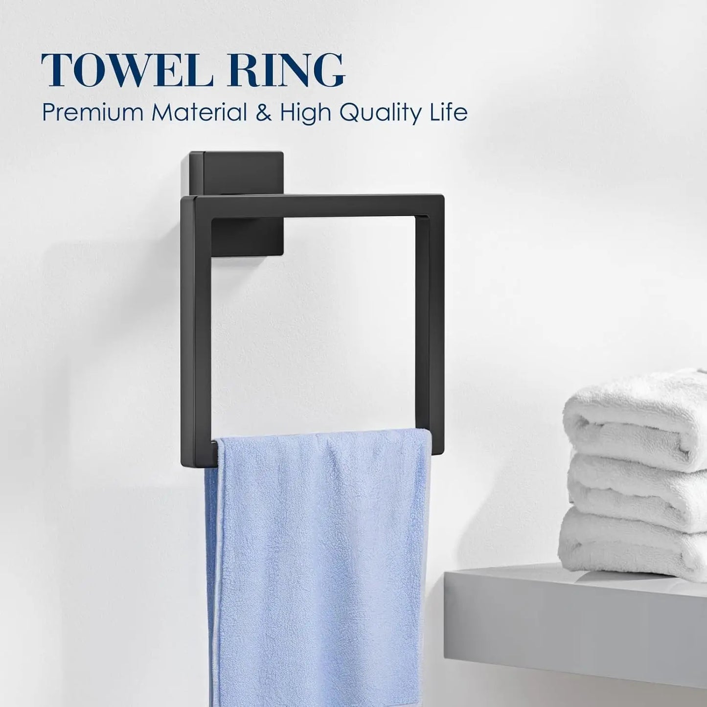 Stainless Steel Bathroom Towel Rack Set Wall Mounted 7 Piece