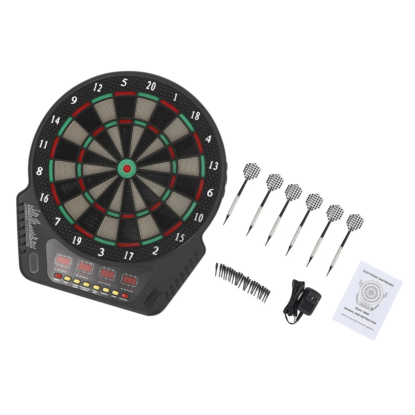 Electronic Soft Tip Dartboard Set With 27 Games And LED