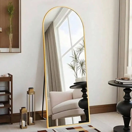 Arched Mirror Floor Wall Mounted Elegant Home Decor Reflection