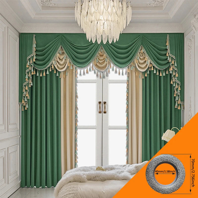 Living Room Curtain Set 2 Pack Flannelette Shading, Luxury