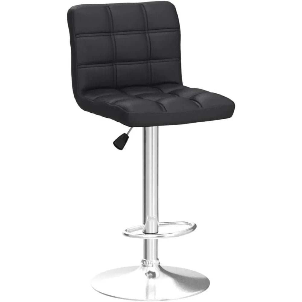 Set Of 4 Adjustable Swivel Barstools In PU Leather