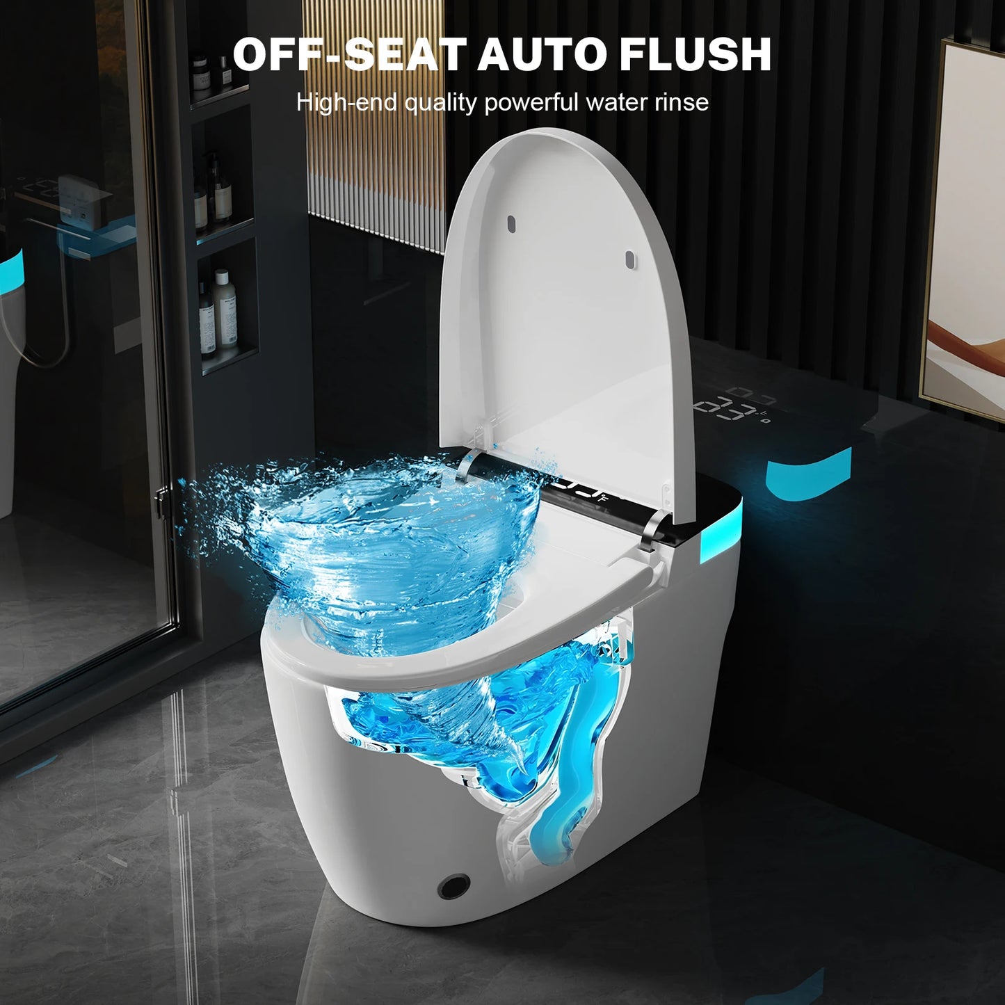 Smart Heated Bidet Toilet Seat With Temperature Display Night Light
