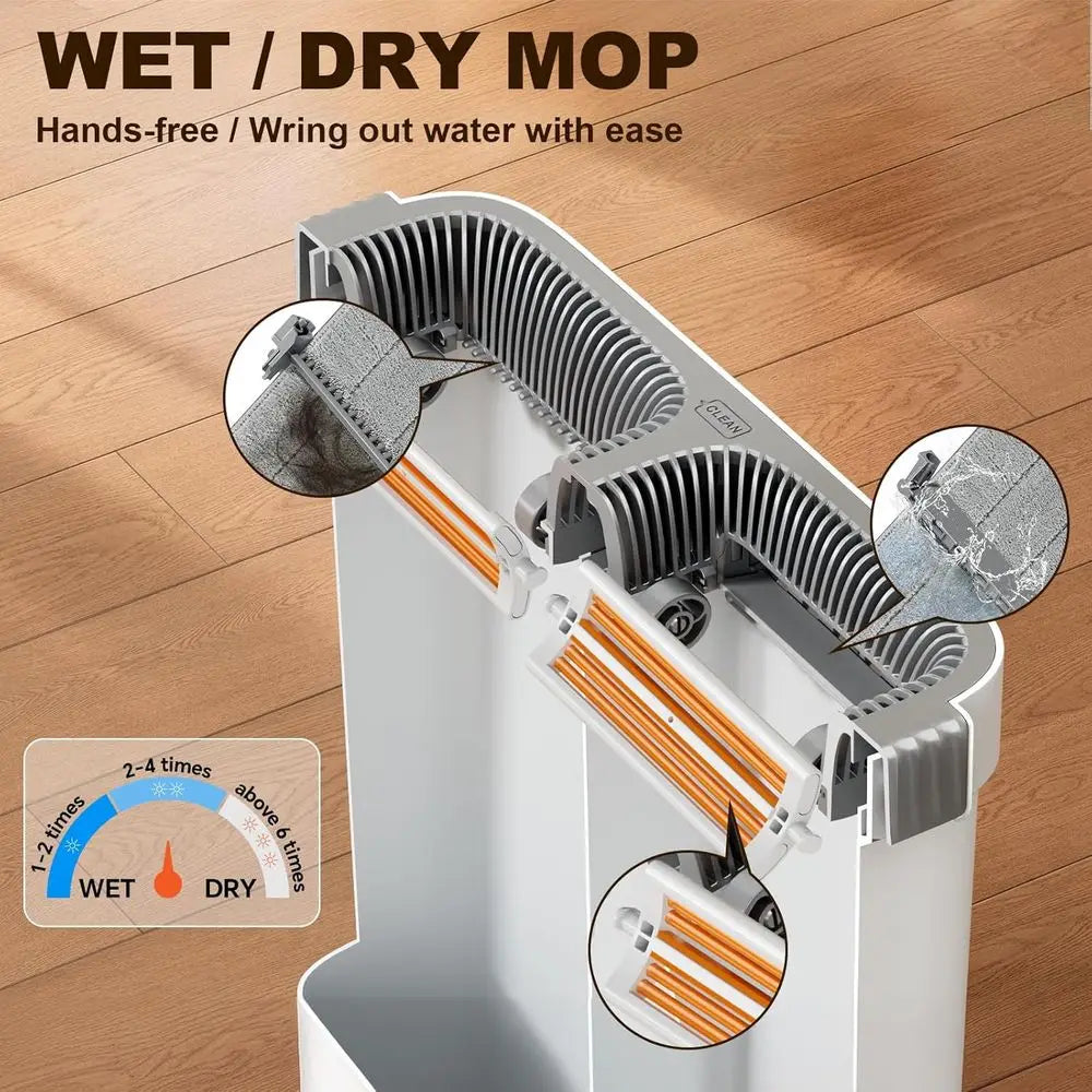 XMSJ Mop and Bucket System with Wringer Set for Home