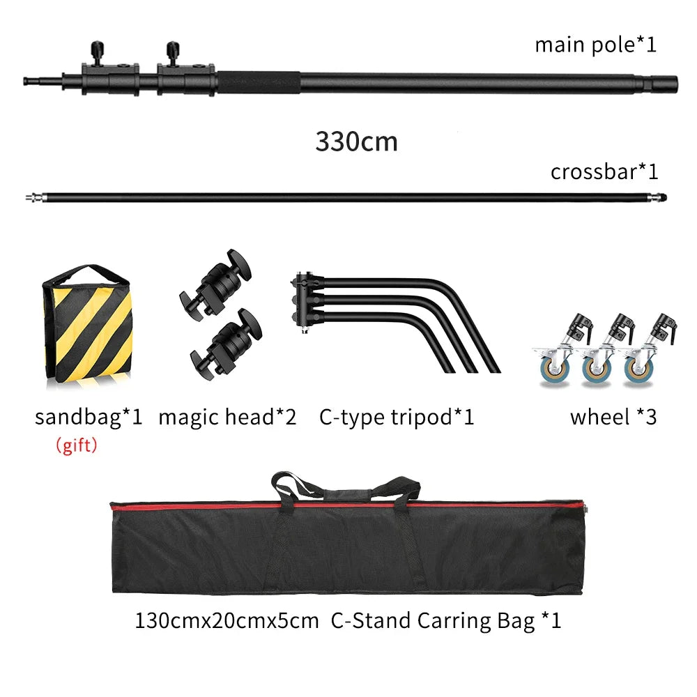 SH Stainless Steel Century Foldable Light Stand C-Stand for Softbox Photography