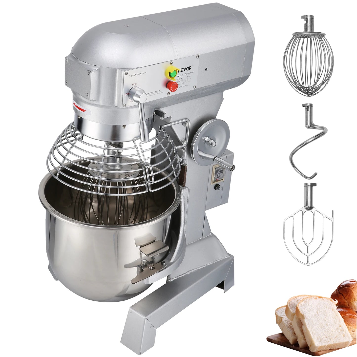 SucceBuy Electric Dough Machine Stainless Steel Commercial Egg Whisk Mixer