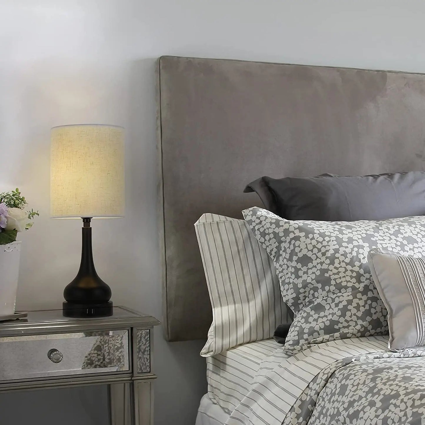 Bedside Table Lamps Set Of 2 With Touch Control USB