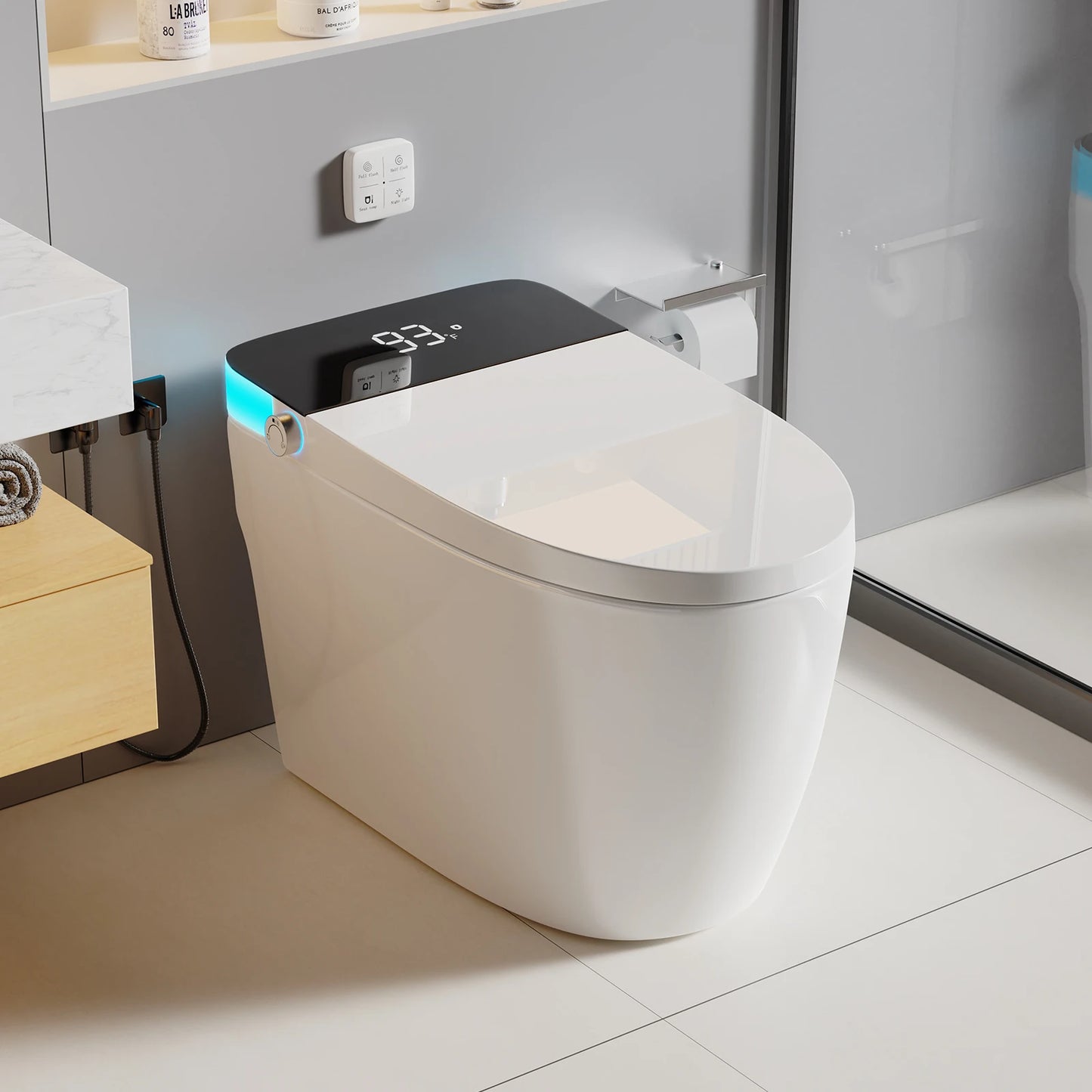 Smart Heated Bidet Toilet Seat With Temperature Display Night Light