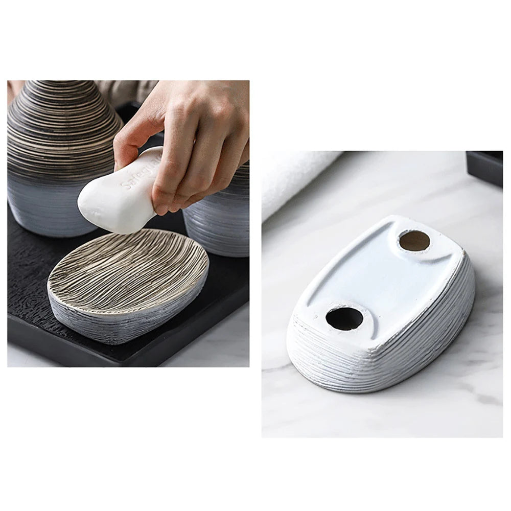 5-Piece Ceramic Bathroom Accessory Set For Home And Hotel Dorm
