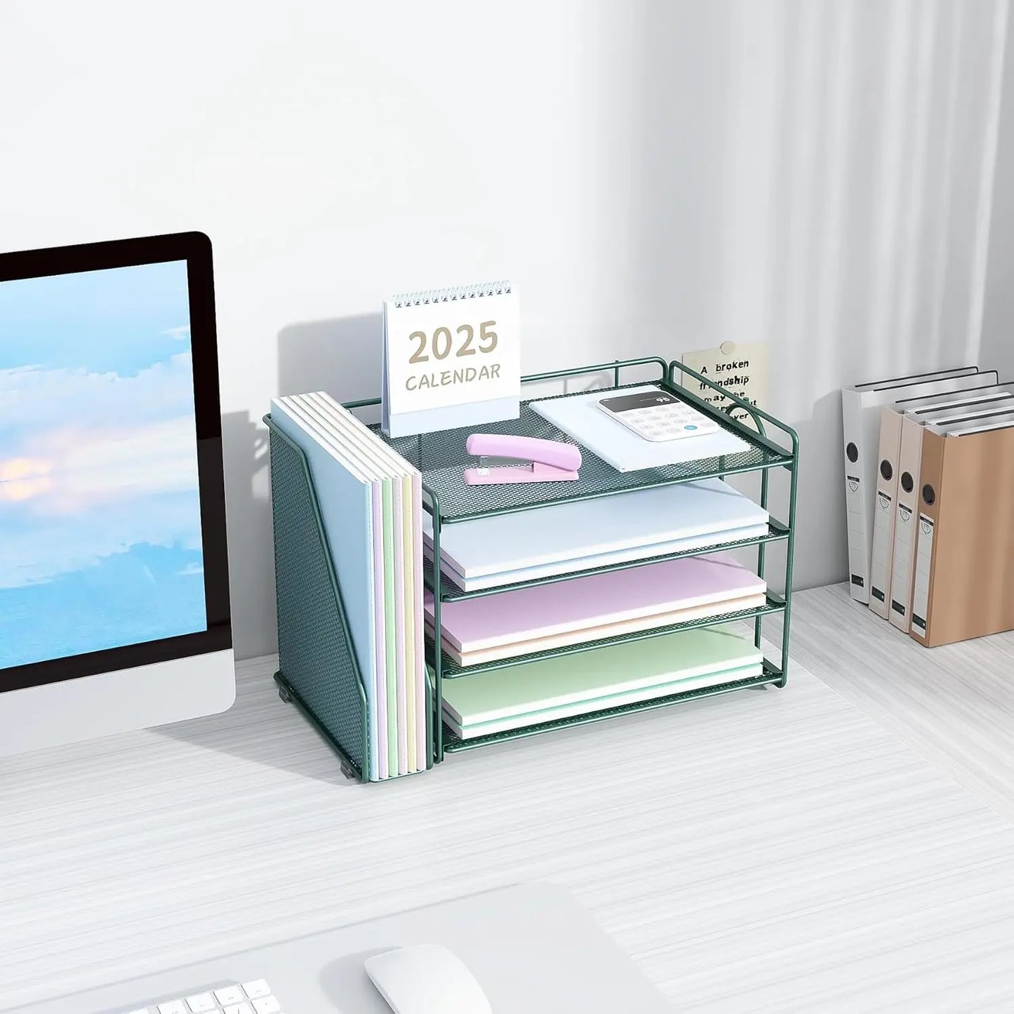 Desk Organizer With File Rack For Catalog And Reference