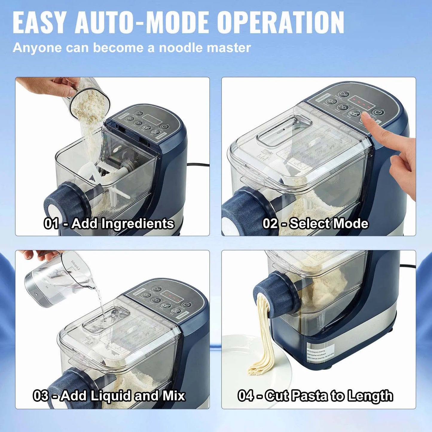 Succebuy Automatic Electric Pasta Maker with 4 Modes