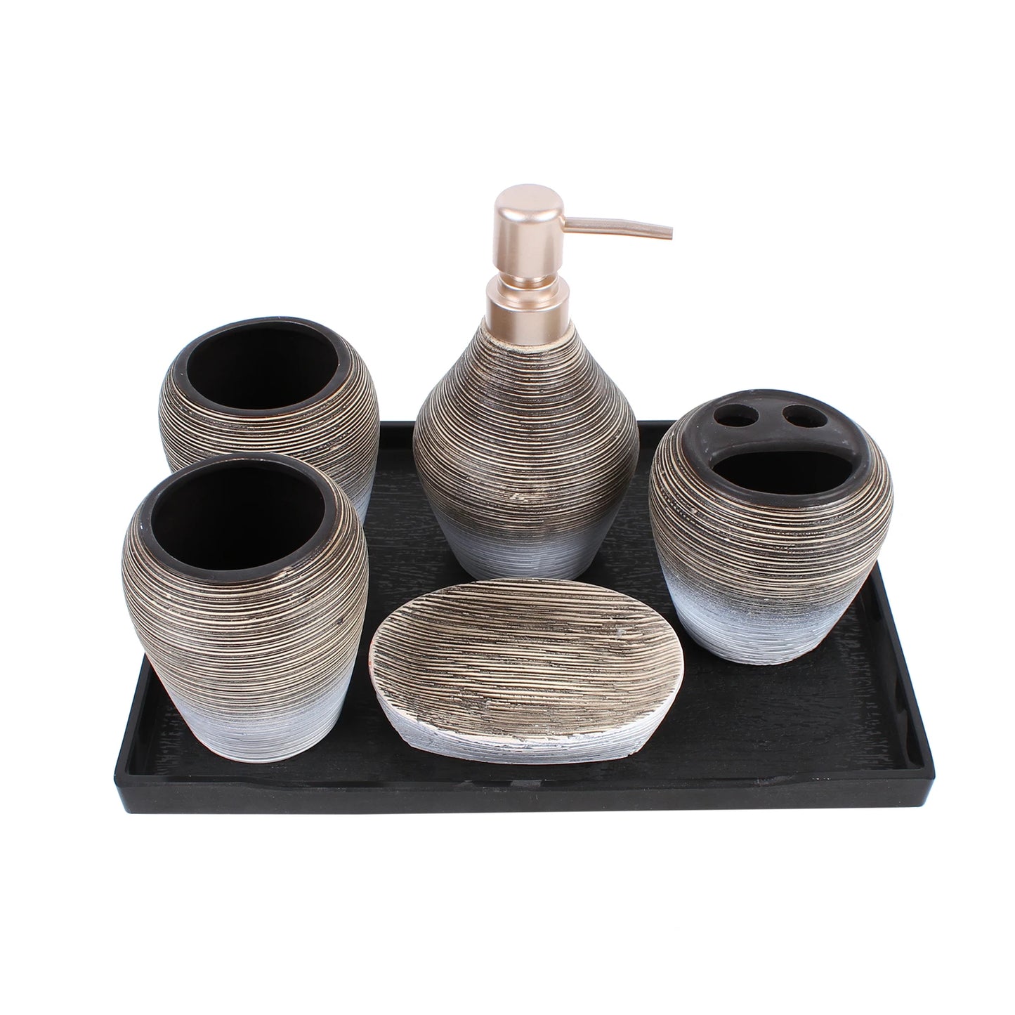5-Piece Ceramic Bathroom Accessory Set For Home And Hotel Dorm