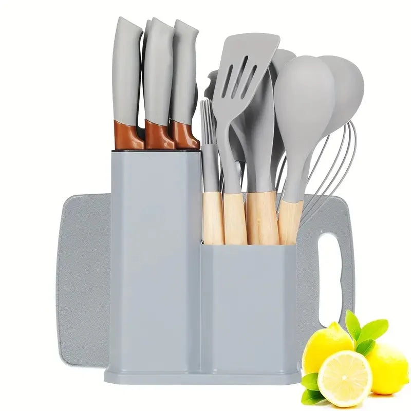 Stainless Steel Knife Set With Scissors And Cutting Board