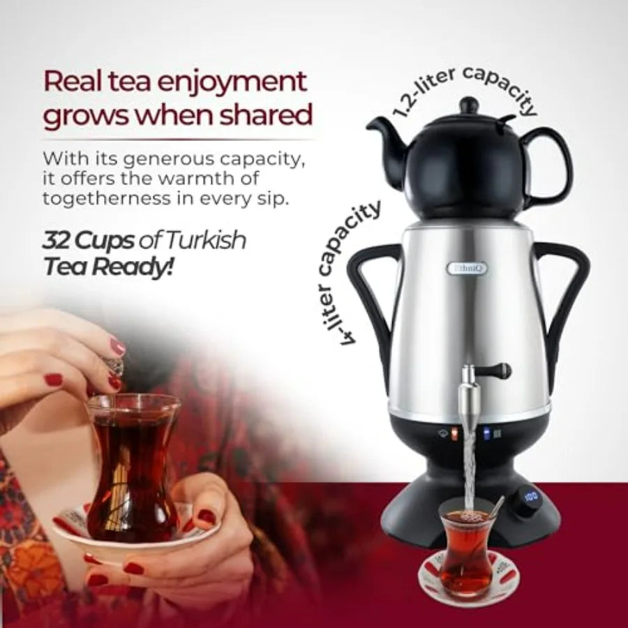 Iosn Electric Samovar Stainless Steel Tea Maker Adjustable Temp Controller