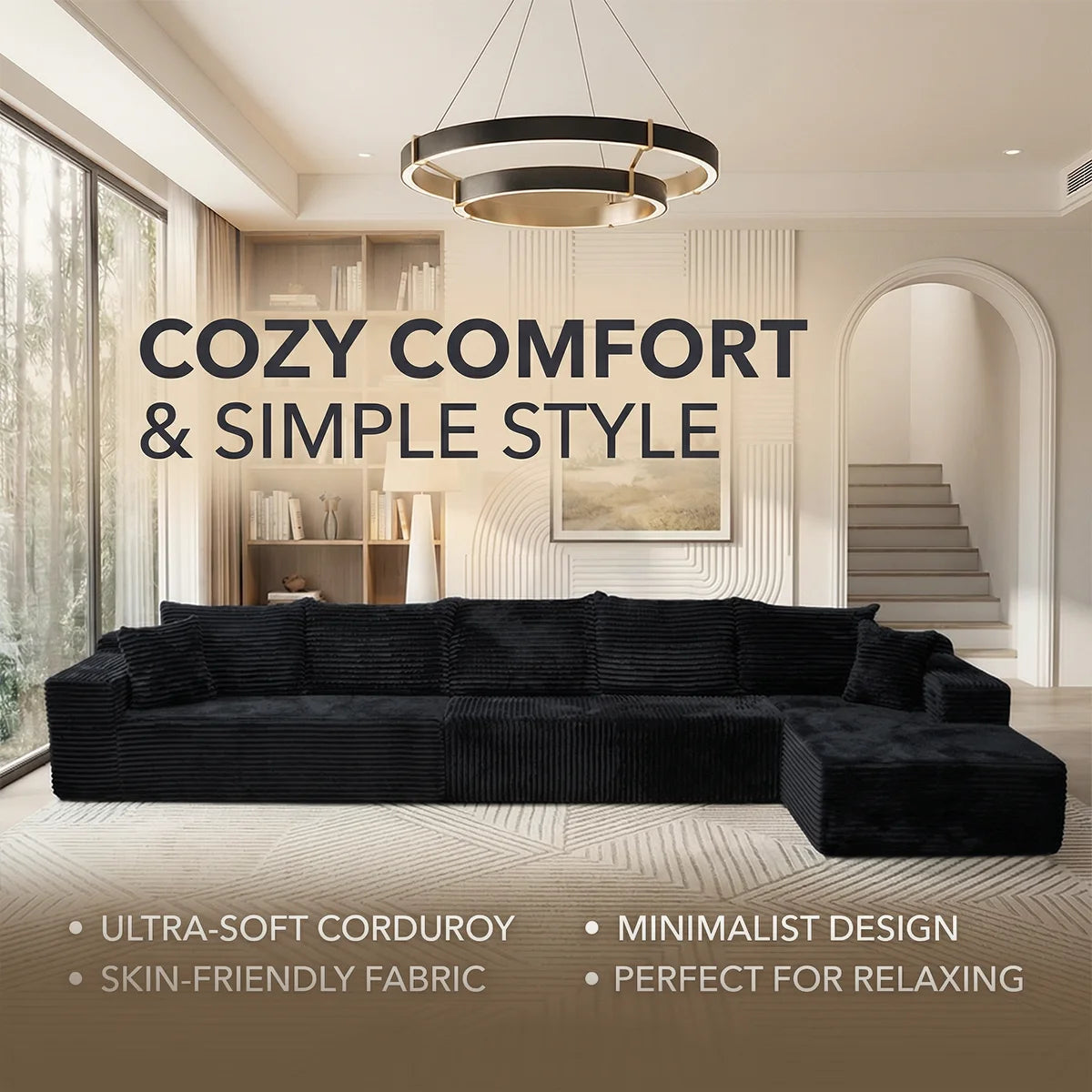 Modular Sofa For Living Room With Modern Design No Assembly