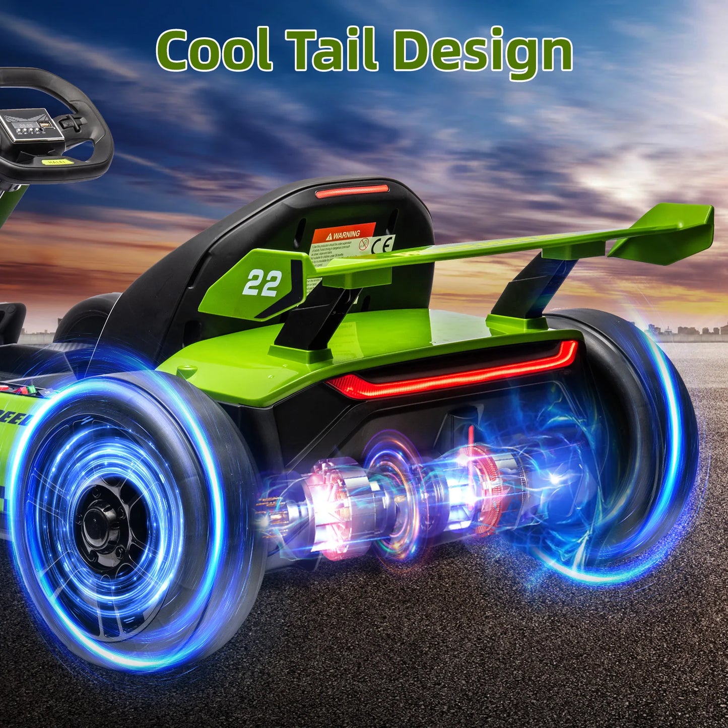 HiMISS 24V Kids Electric Go Kart 300W Motors Drift Modes
