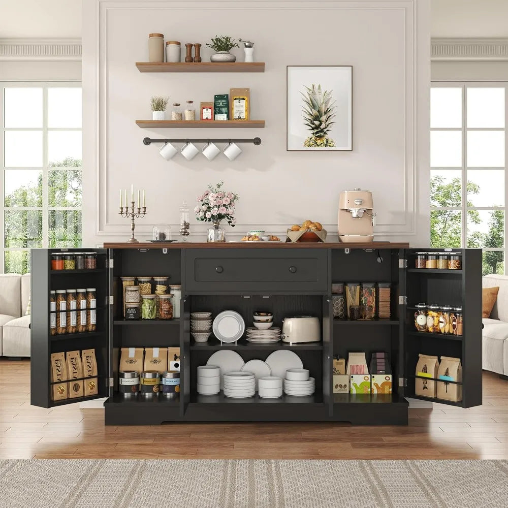 Buffet Cabinet With Storage Drawer And Charging Station