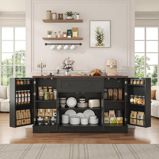 Buffet Cabinet With Storage Drawer And Charging Station