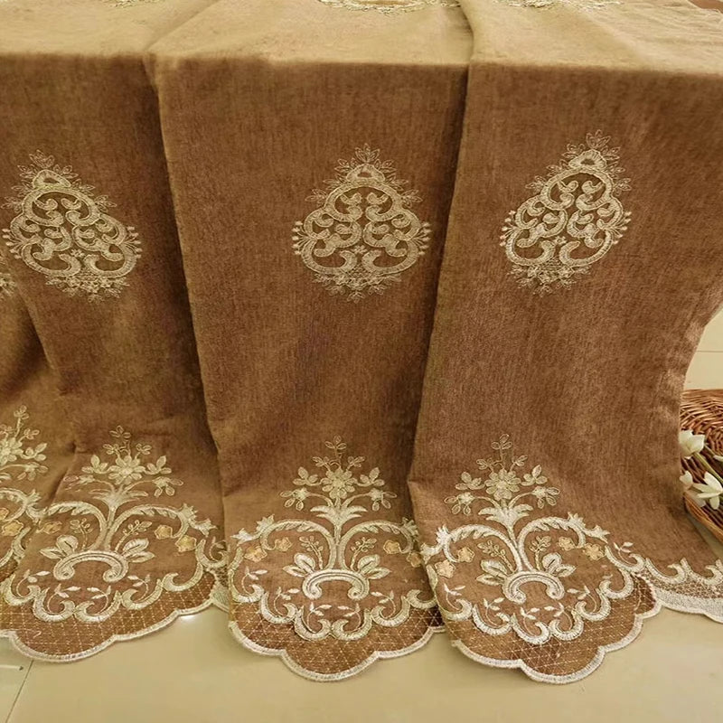 European Chenille Curtain 2 Pack High Shading Living Room Polyester