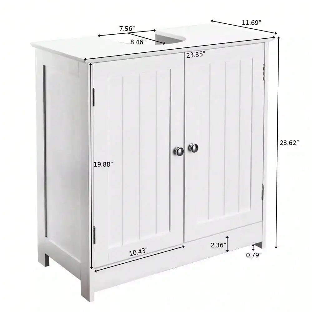 Under Sink Storage Vanity Cabinet With Double Doors And Shelves