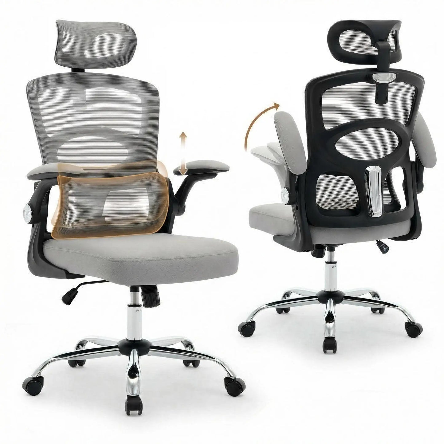 HiMIS Ergonomic High-Back Mesh Office Chair With Headrest Lumbar Support