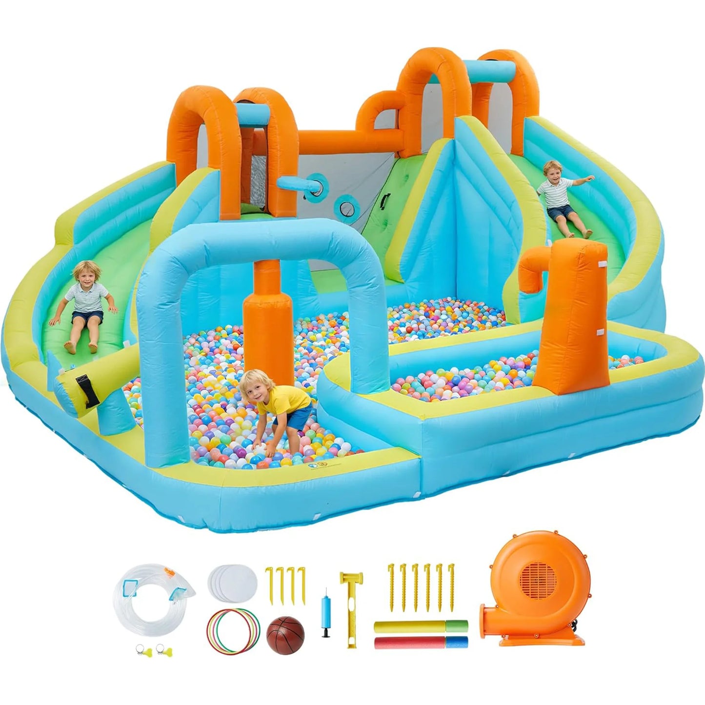 HiMISS 10In1 Inflatable Bounce House Water Park Backyard