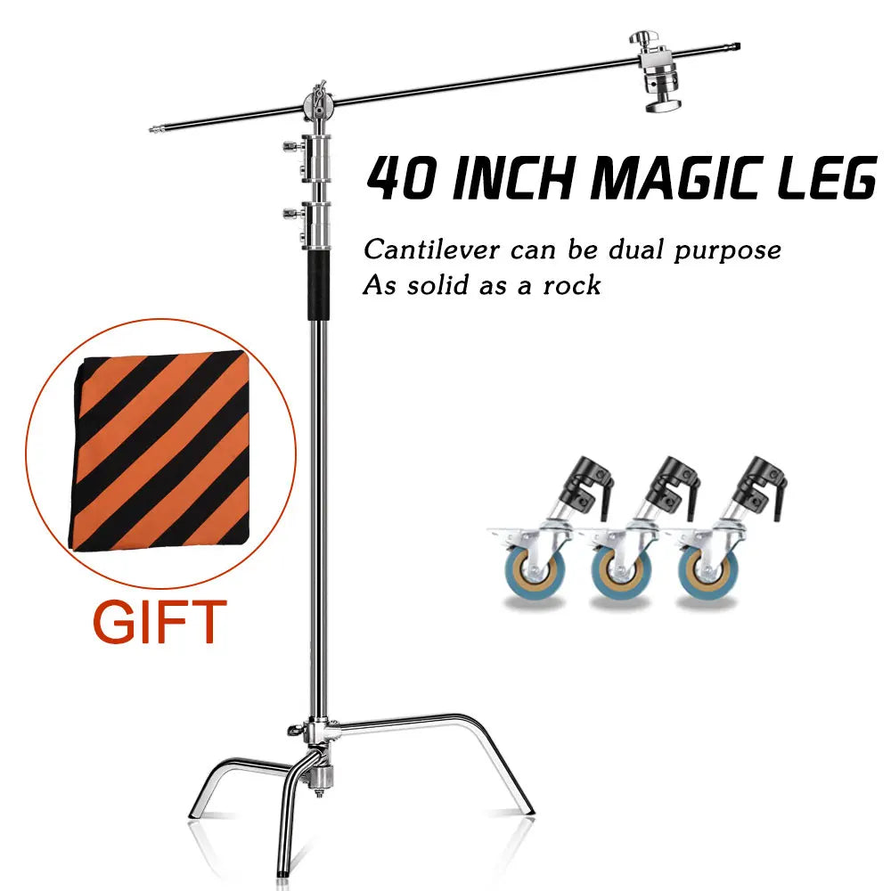 SH Stainless Steel Century Foldable Light Stand C-Stand for Softbox Photography