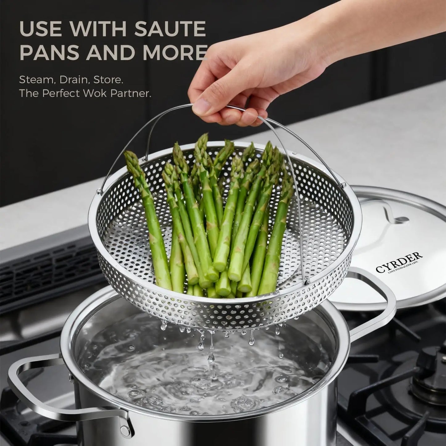 Nonstick Pots and Pans Set 14 Piece Hybrid Hex Non Stick Stainless Steel Cookware with Frying Pans Saute Pan Saucepans Stock