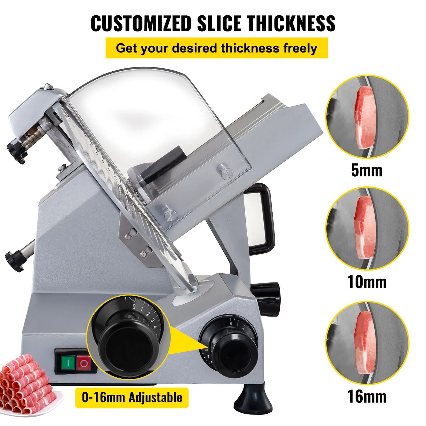 SucceBuy 320W Commercial Meat Slicer For Deli Cheese