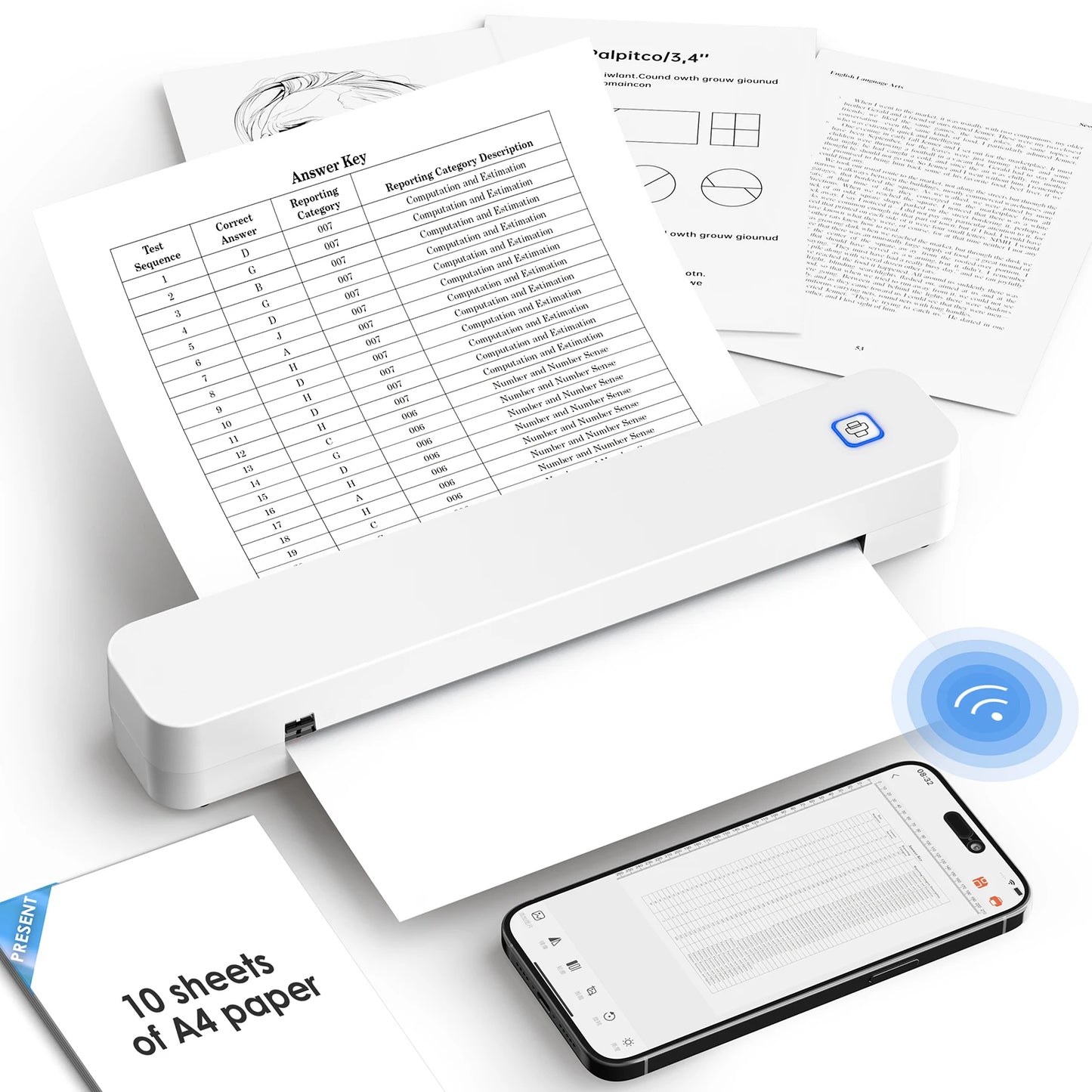Knaon Mini Portable Thermal Printer Inkless Photo PDF