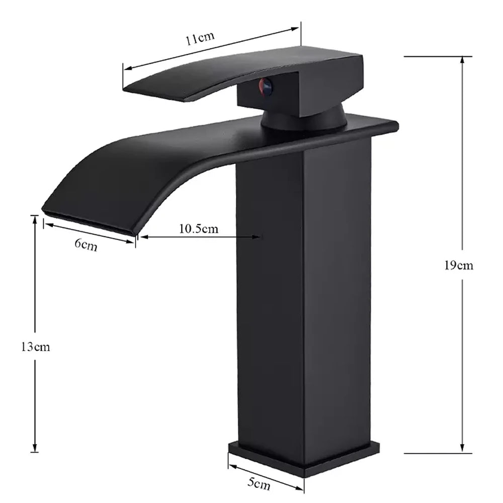 MYQualife Waterfall Bathroom Vanity Faucet Single Hole Deck Mounted