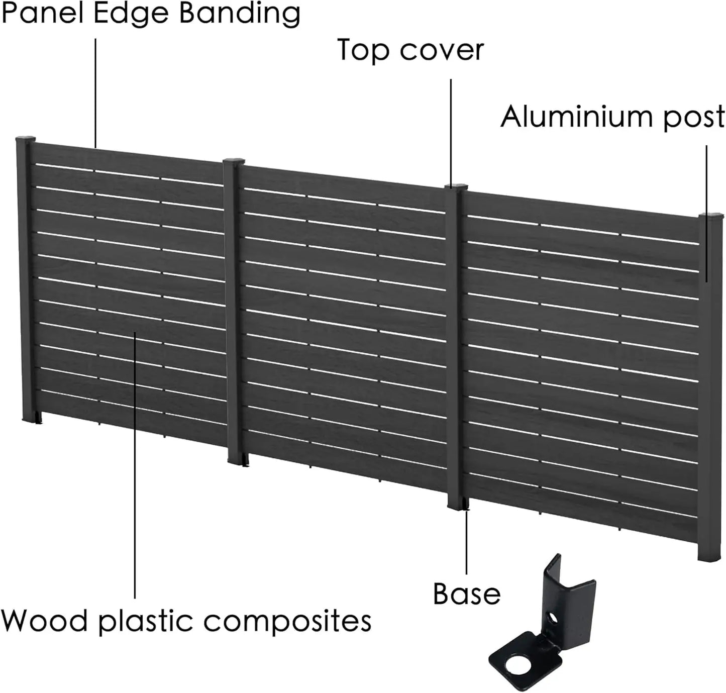Privacy Screen Fence Panel For Hard Surfaces Aluminum Post Equipment Enclosure