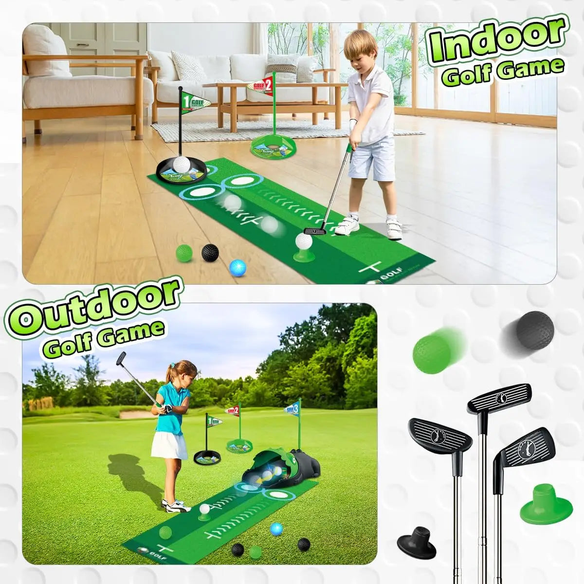 VATOSCN Kids Golf Set Auto Returner Indoor Mini Golf