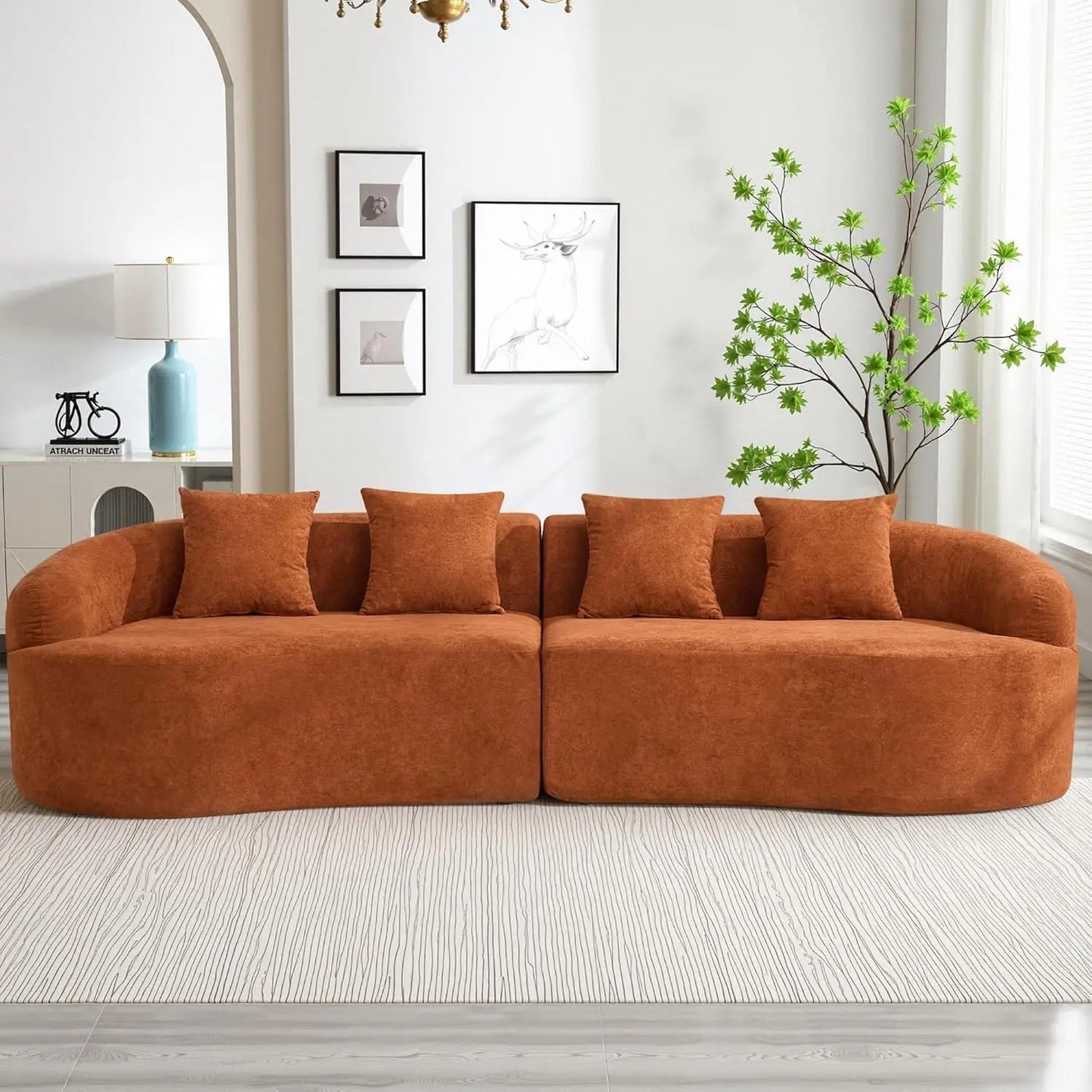 Modern Oversized Curved Cloud Chenille Sofa Sectional