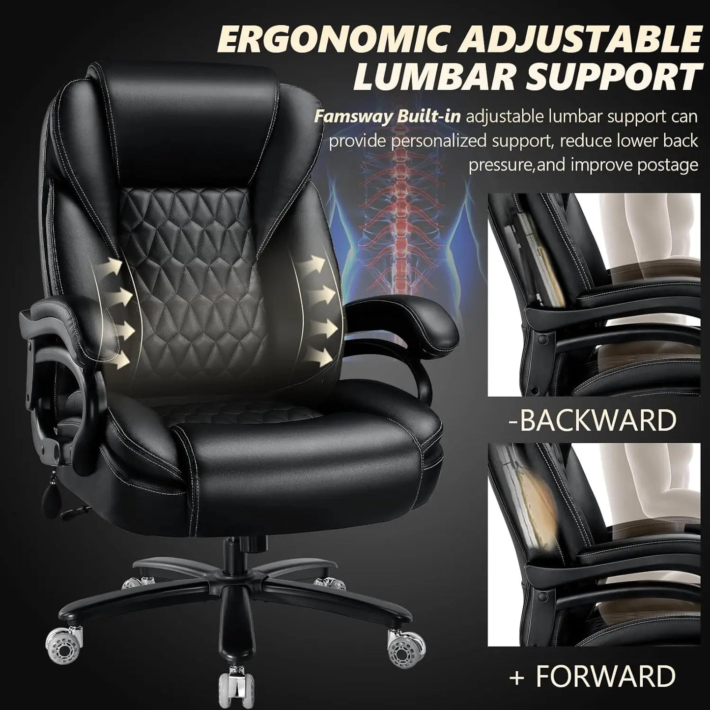Ergonomic Office Chair With Pocket Spring Cushion And Rugged Frame