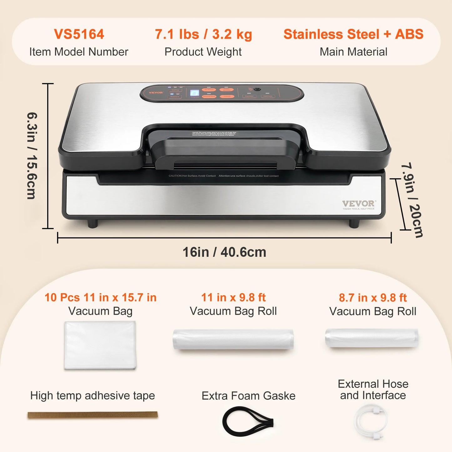 SucceBuy Vacuum Sealer Machine 130W for Food Packaging