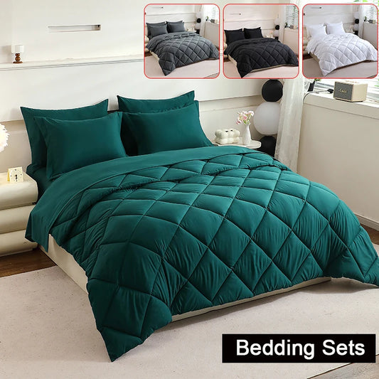 EasYum 7-Piece Bedding Set Comforter Flat Sheet Fitted Sheet Pillowcases