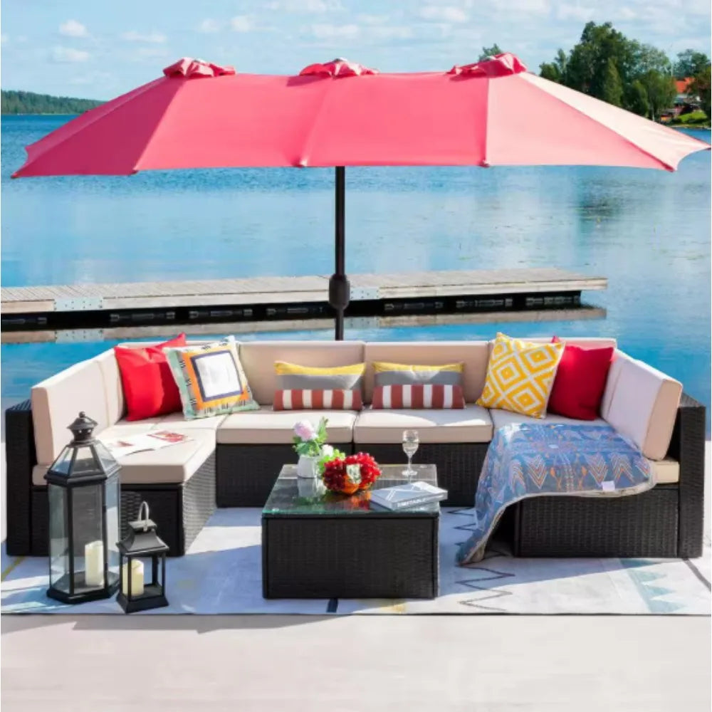 Patio Furniture Sectional Set Outdoor Sofa Garden Lounge