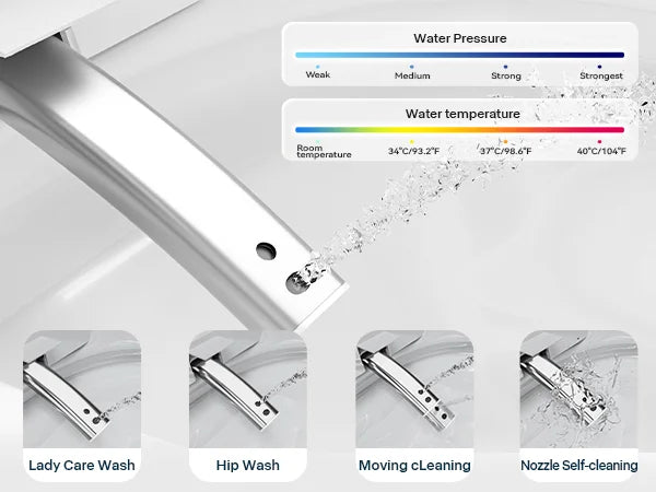 Smart Toilet With Built-In Bidet Auto Dual Flush Heated Seat Warm Water Sprayer