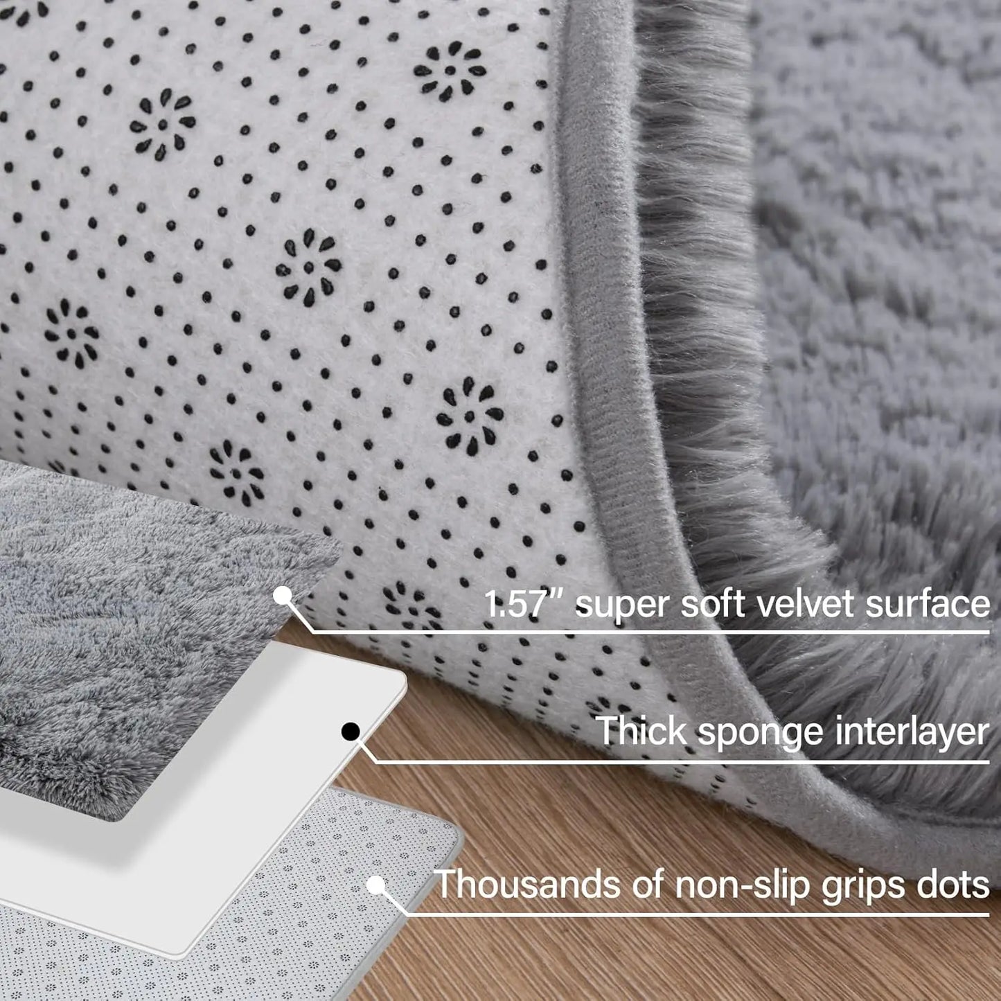 Soft Modern Indoor Shaggy Rug Non Slip Plush Area Rug