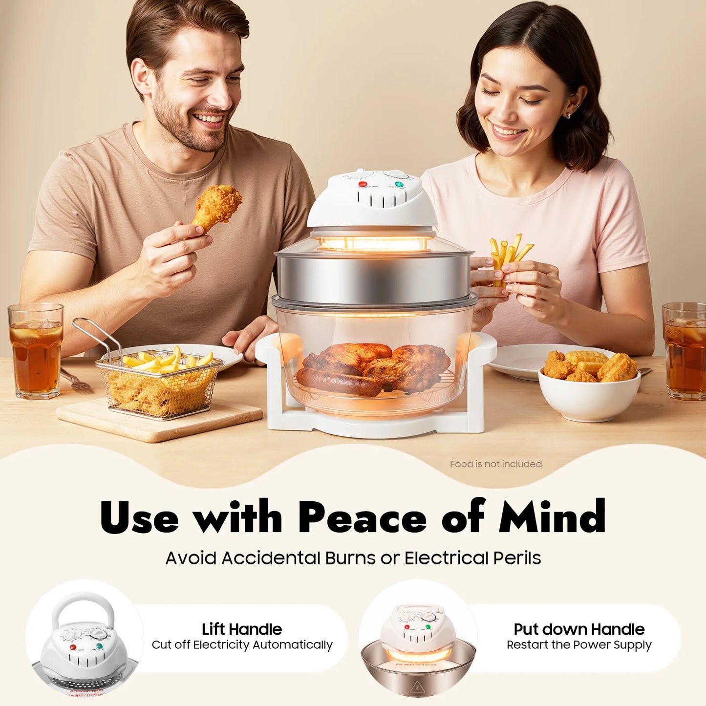 Visual Air Fryer 360 Degree Hot Air Circulation Oil Free