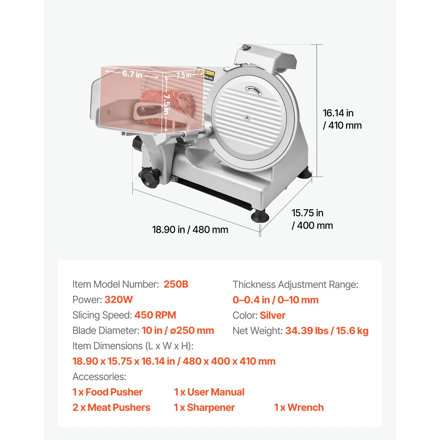 SucceBuy Electric Meat Slicer With Dual SUS420 Blades